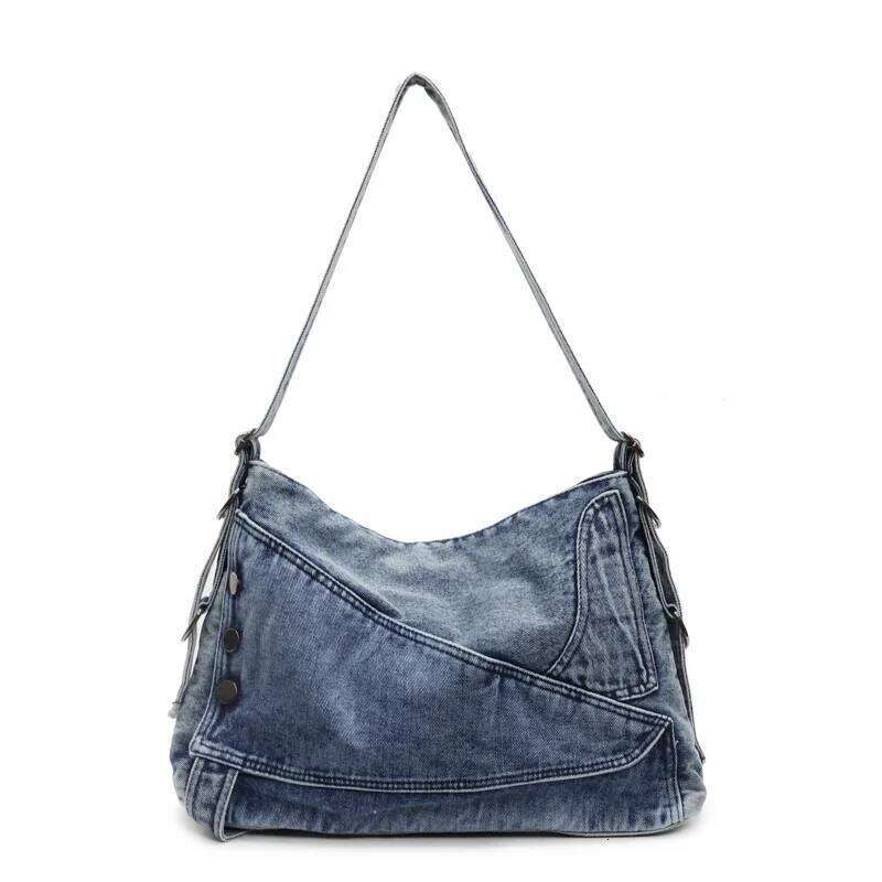 Designer Luxury New Women S Tote Retro Crossbody Shoulder Bag With Large Capacity For Work Commute Fashionable Denim Handbag
