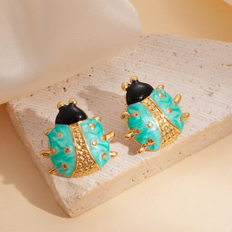 Designer earrings Stainless steel ladybug earrings for women luxurious and high-end fashionable earrings luxury earrings free shipping