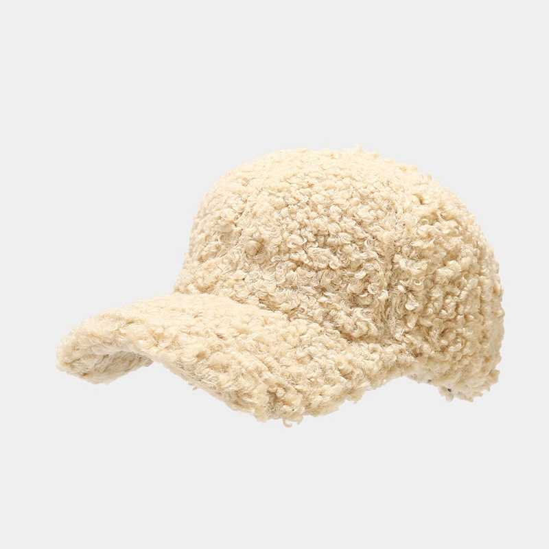 Lamb Hair Duckbill Hat Trendy Women Outdoor Thickened Baseball Cap Men Winter Warm Hat Slimming H251020