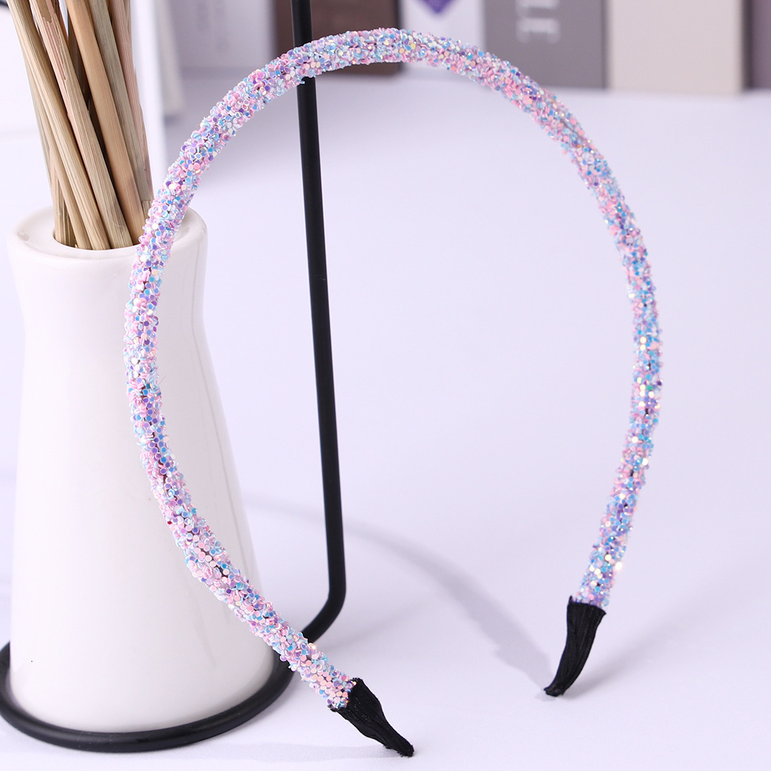 Headbands 50pclot Hair Accessories Chunky Glitter Hairband For Girl Women Girls Headband Candy Color Glitter Hairbands Hair Accessories 230325