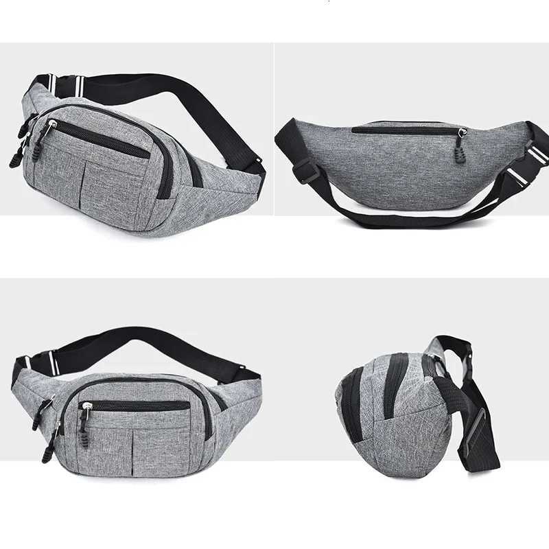 Unisex Solid Color Waist Bags LargeCapacity Shoulder Bag Outdoor Sports Travel Bag Multiple Pockets Coin Phone Key Storage Bag Z251021