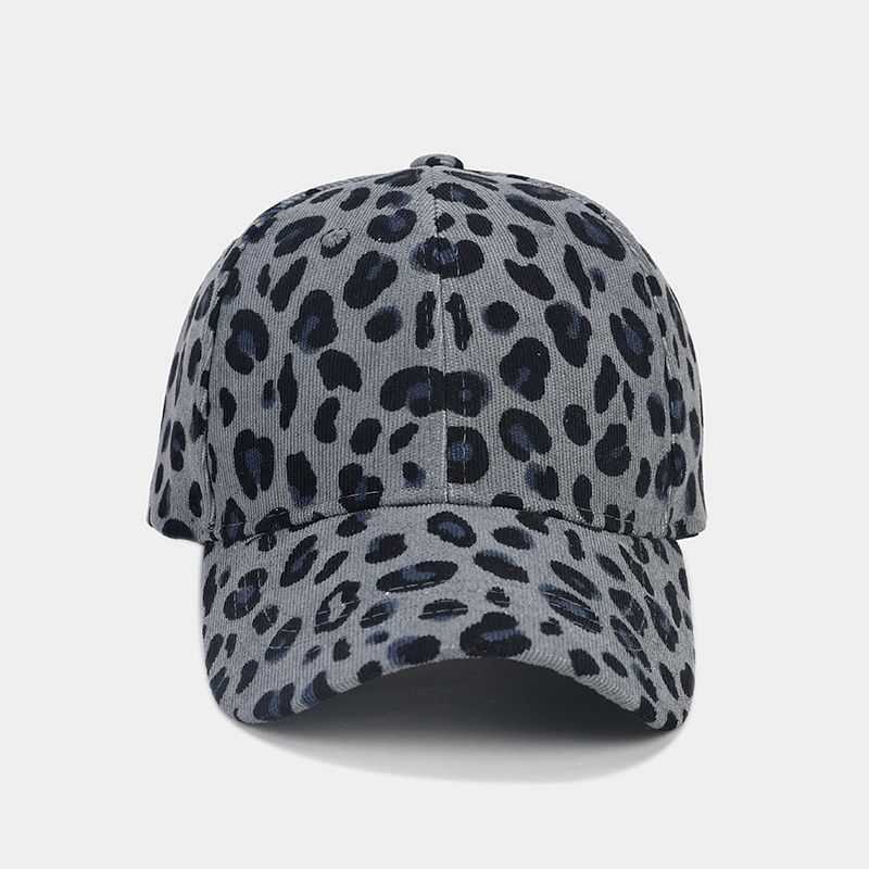 New Leopard Print Corduroy Baseball Cap for Women Trendy Fashion Curved Brim Duckbill Cap Artistic Casual Sun Hat H251020