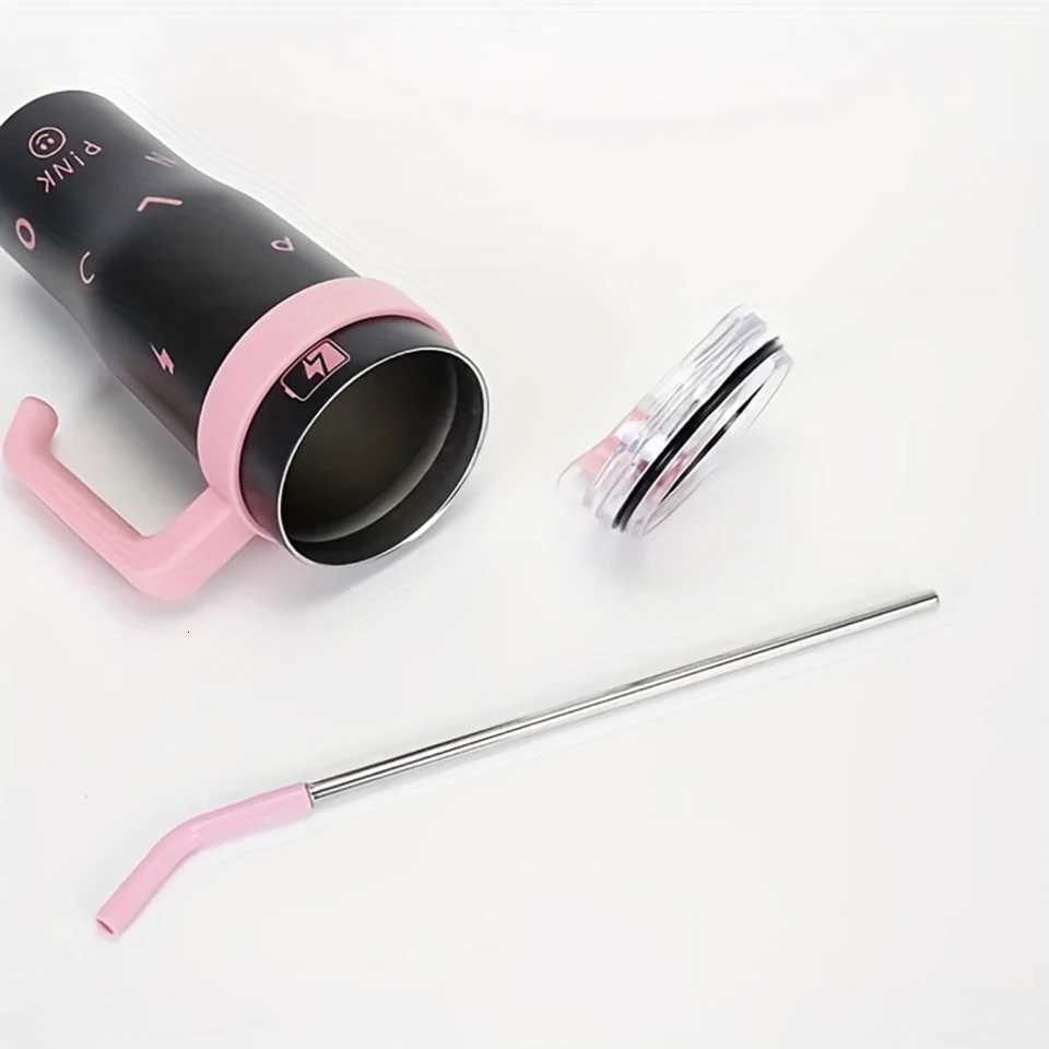 304 Stainless Steel Large Capacity Vacuum Cup With Straw Y251021