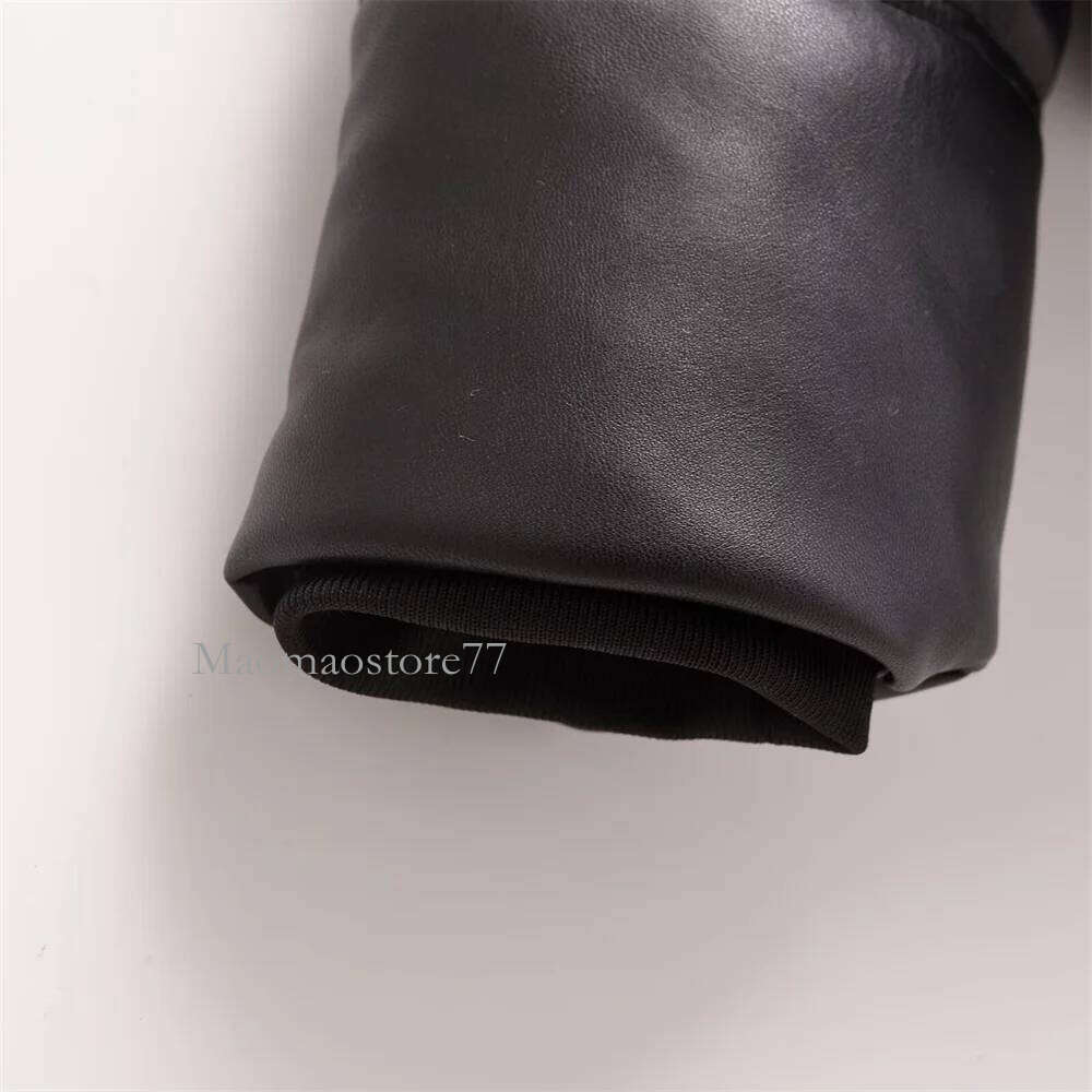 Zach Ailsa Women's Simple Faux Leather Hooded Warm Thick Cotton Clothing Autumn And Winter New Long Sleeved Jacket goose coat women