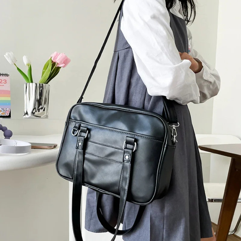 Japanese Preppy Style Shoulder Bag Women PU Leather JK Uniform Bag Girls Handbags Pure Color Crossbody Bags Itabag Tote Bolso 251021