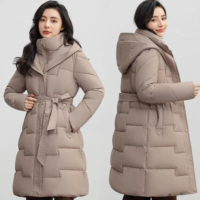 Womens Down Cotton Jacket Korean Version Versatile Lady Cotton Padded Outerwear Slim Temperament Ladies Winter Parka Coat 251021