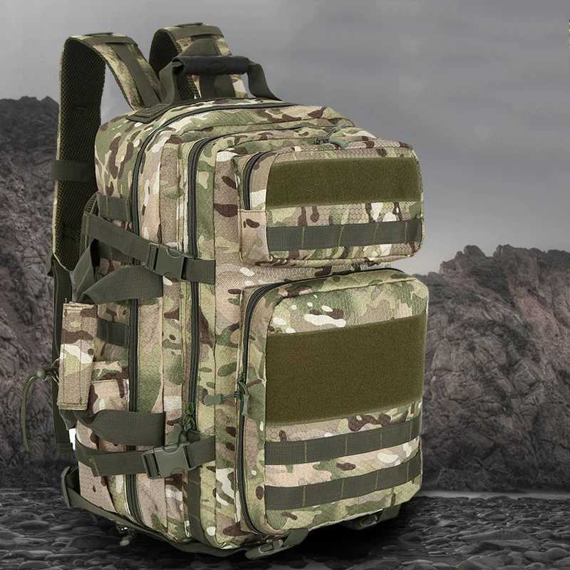 Tactical Travel Duffel Backpack Large Capacity Hiking Trekking Climbing Fishing Bag with Shoes Pocket Outdoor Hunting Train PackW251020