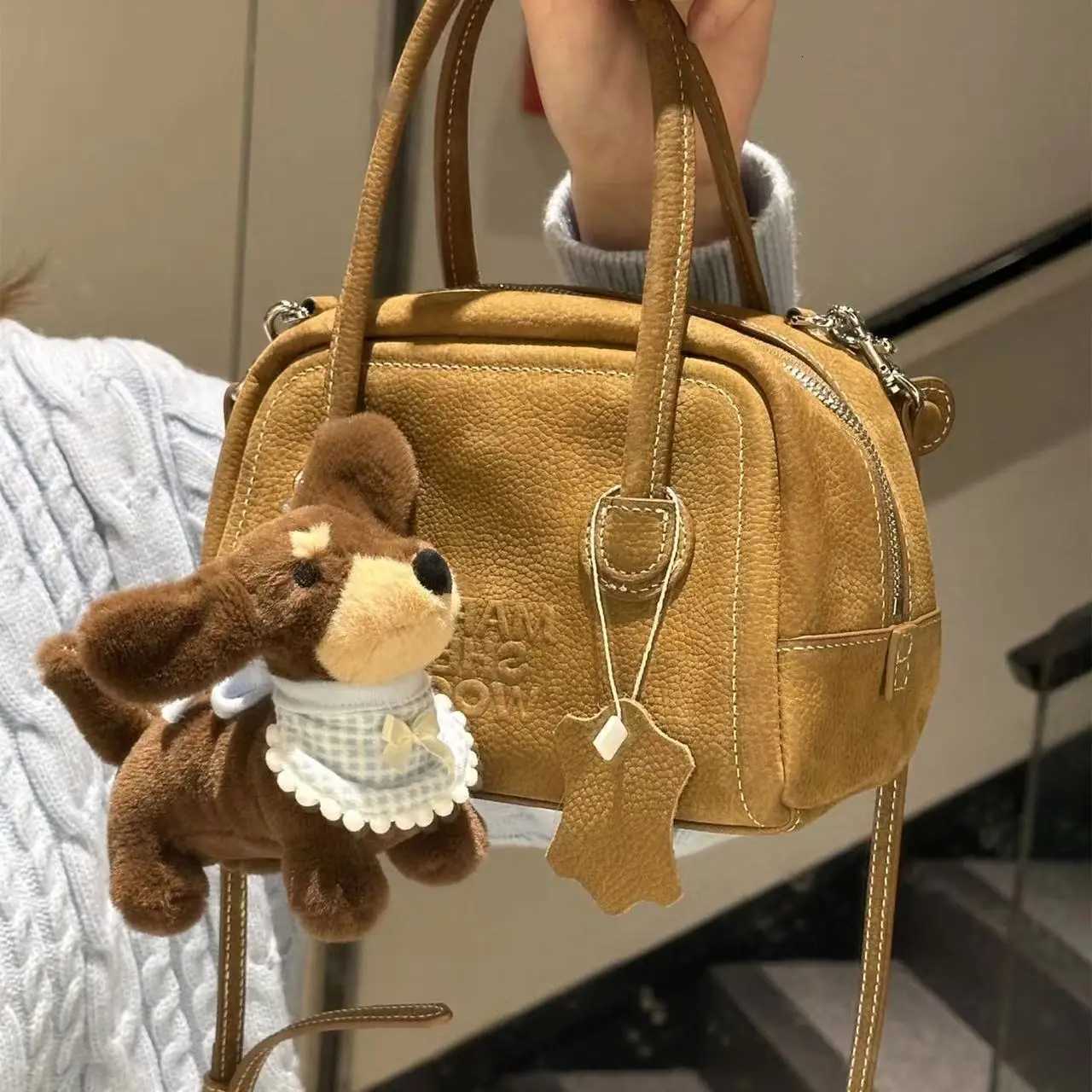 Cartoon Dog Bag Charm Brown Plush Toy Bag Decoration Plush Dog Keychain Cartoon Cute Sausage Dog Pendant For Gifts Handbag W251021