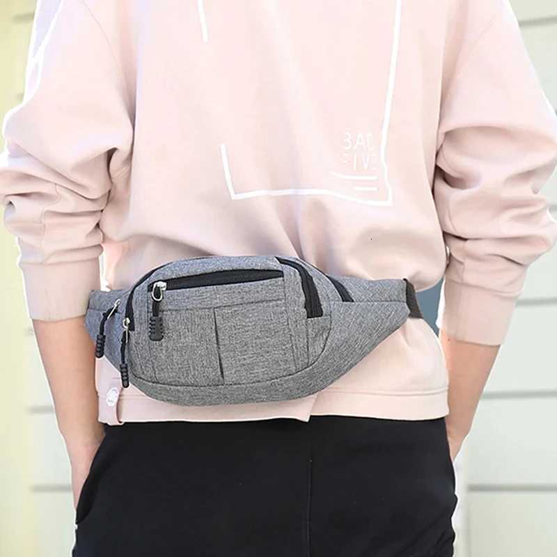 Unisex Solid Color Waist Bags LargeCapacity Shoulder Bag Outdoor Sports Travel Bag Multiple Pockets Coin Phone Key Storage Bag Z251021