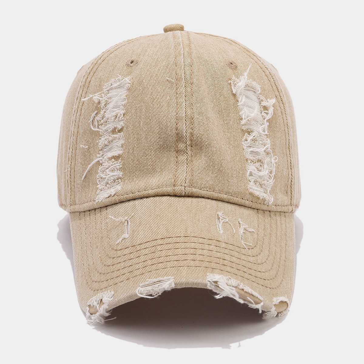 Denim Baseball Cap for Men Washed Distressed Couples Versatile Fashionable Duckbill Cap for Women Unique Sunshade Hat H251020