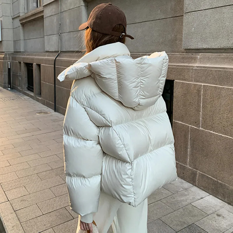 Women Hooded Puffer Coat Winter Down Cotton Jacket Thick Warm Parkas Loose Casual Overcoat Padded Female Outerwear 251021