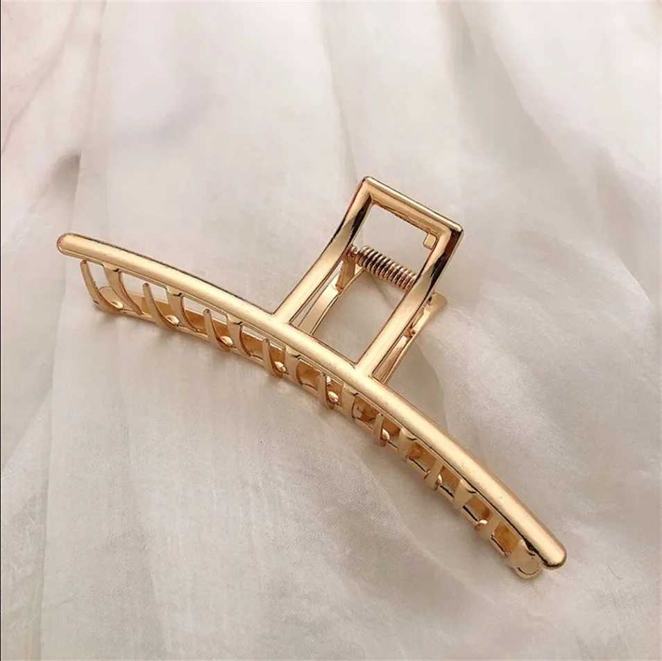 Gold Color Hollow Geometric Hair Clips Metal Hair Claw Cross Hairclip Headband Hairpin Hair Crab Women Hair Fashion AccessoriesW254021