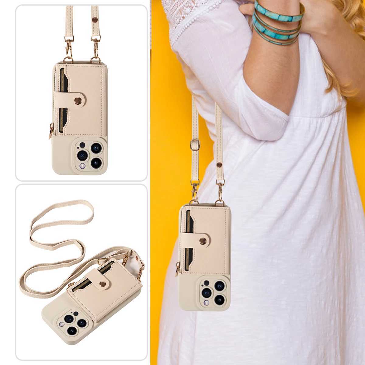 Faux Leather Phone Case for IPhone16promax15 14 13 12 11Plus Mini 7 8plus XSMAX XR Crossbody Antidrop with Mirror Wallet Cover J251114