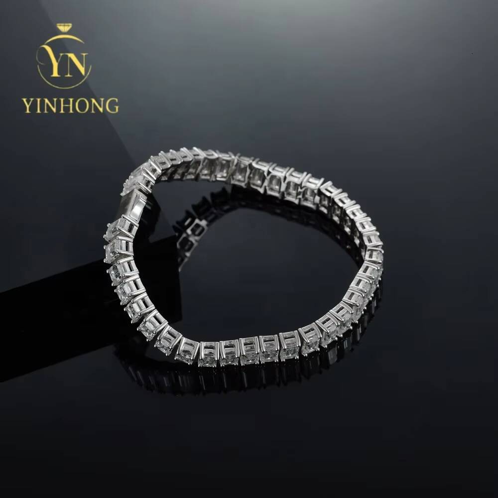 Drop Shipping Fashion Unisex Luxury S925 Sterling Silver Cutting Women Mens Cuff Tennis Bracelets