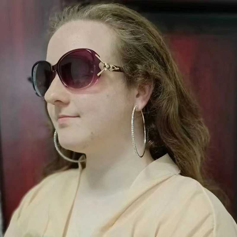 3080mm Shiny Rhinestone Hoop Earrings For Women Fashion Rose Gold Silver Color Big Circle Earrings Female Party Charm Jewelry J251021