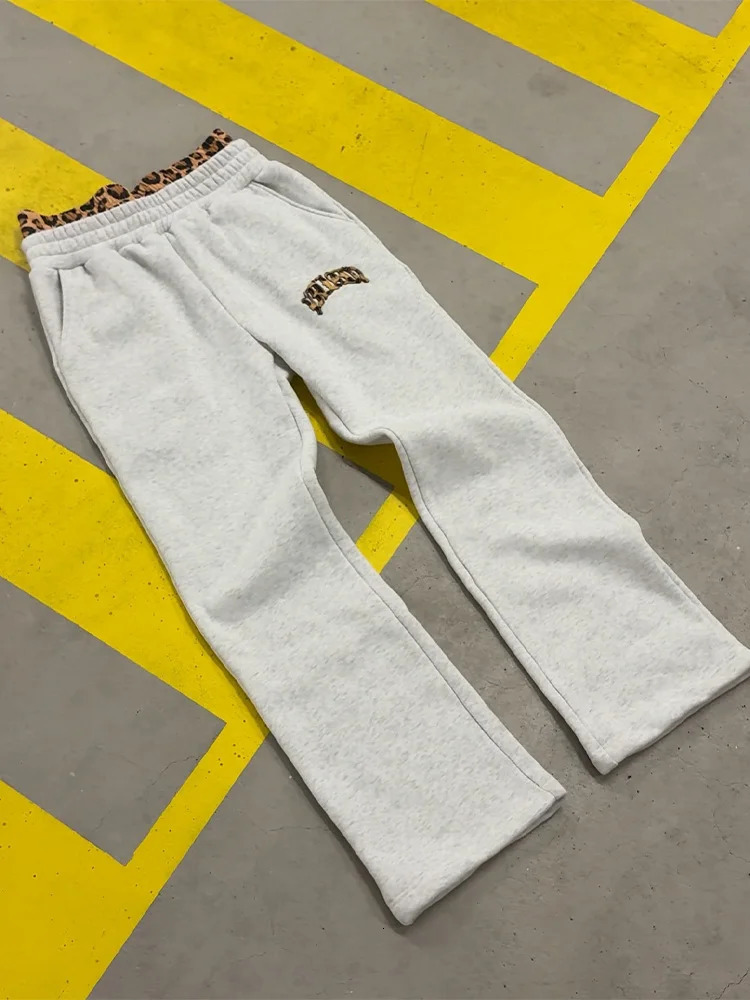 2025 Y2K trendy highquality crossborder leopard Embroidered casual sports mens and womens hooded sweatshirt pants 251021