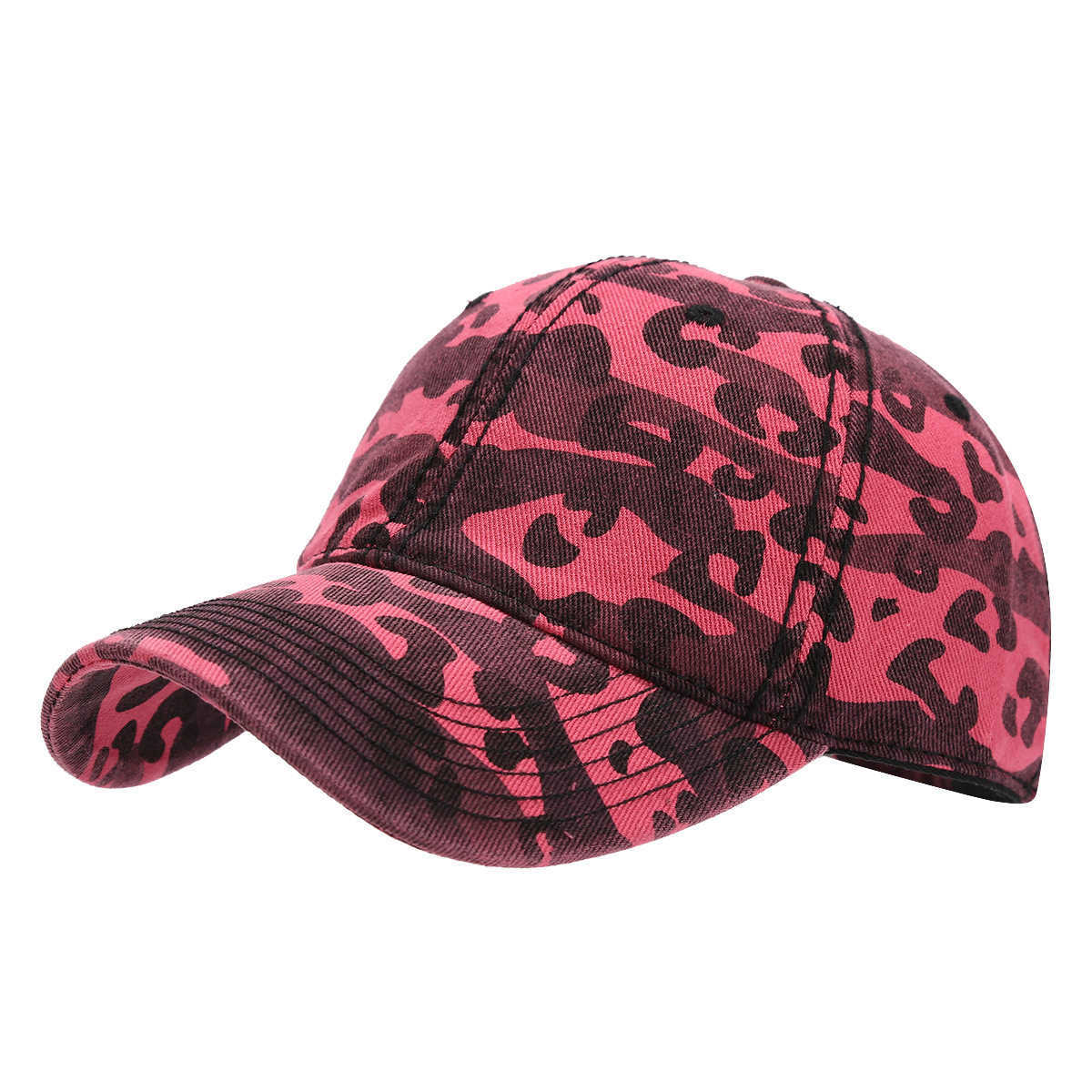 New Printed Camouflage Baseball Cap for Women Style Washed Duckbill Cap Slimming Sun Hat for Men H251020