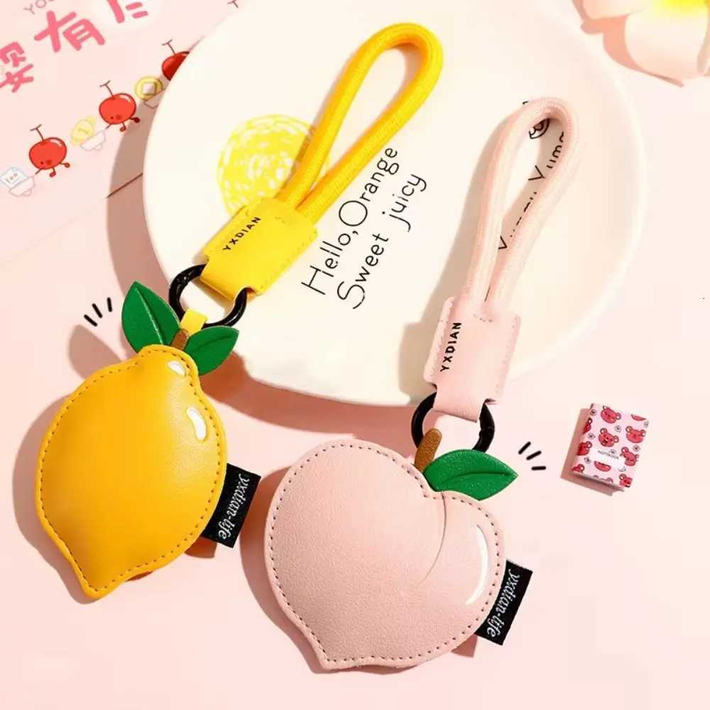 Cute PU Leather Fruit Keychain Pink Peach Yellow Lemon Cherry Bag Pendant Versatile Cartoon Bag Accessories Backpack Decoration W251021