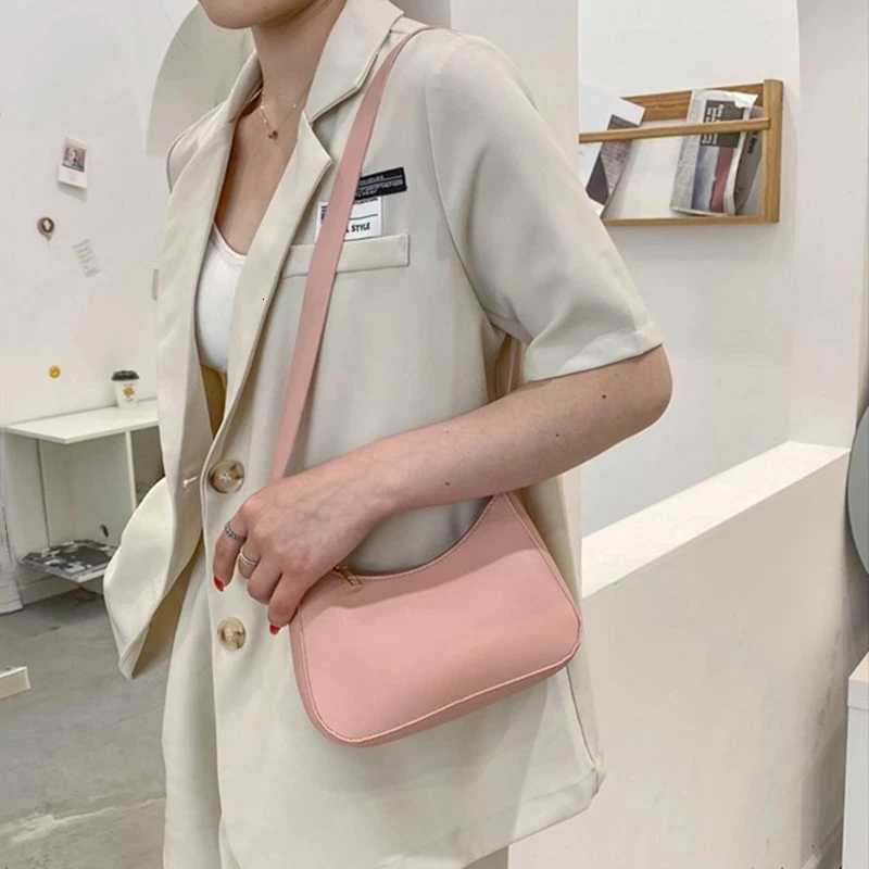 New Womens Fashion Handbags Retro Solid Color PU Leather Shoulder Underarm Bag Casual Women Hobos HandbagsXJ251021