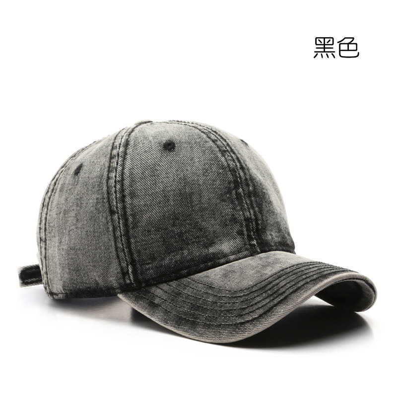 Denim Hat Mens Personality Street Washed Denim Solid Color Plain Baseball Cap Womens Sunshade Duckbill Cap H251020