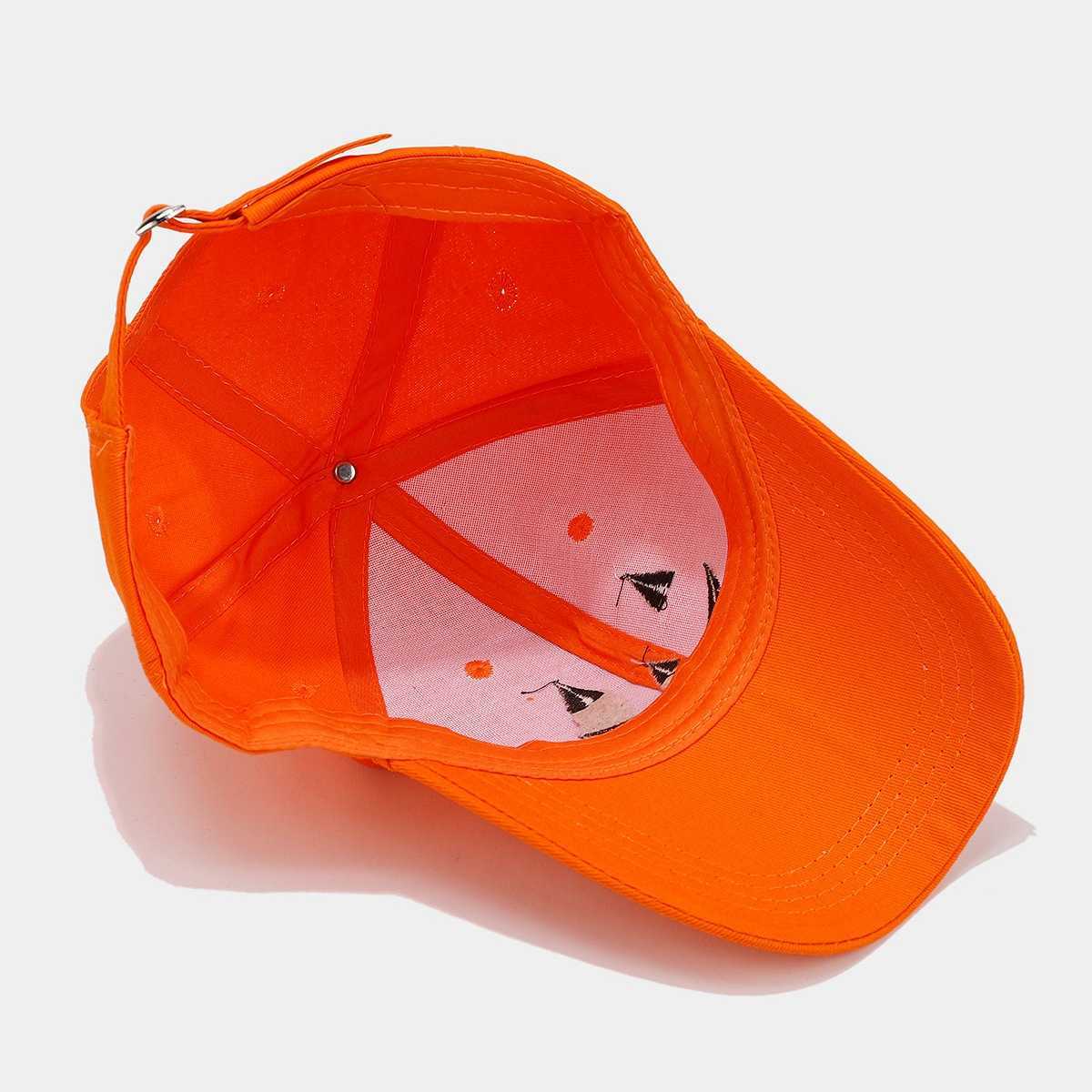 Quirky Personality Sunshade Sunscreen Curved Brim Pumpkin Skull Orange Baseball Cap Halloween Hat H251020