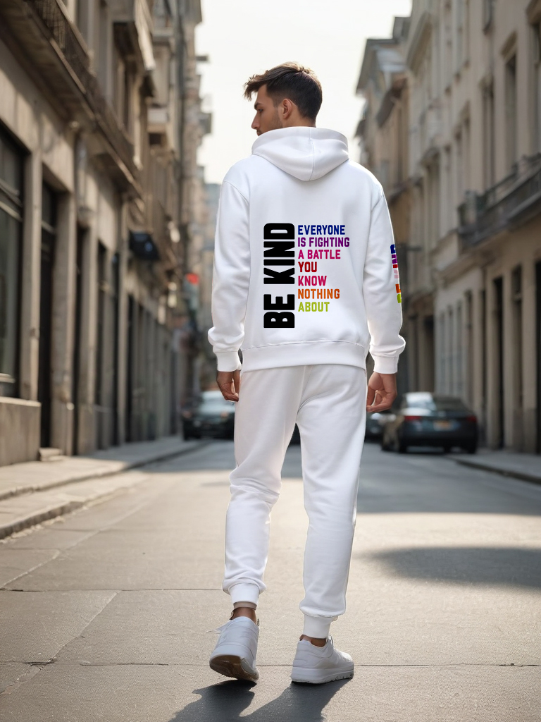 Men's Ankle-Length Knitted Hoodie Casual Outdoor Polyester T-Shirt Long Sleeve Adjustable Drawstring Hood Autumn Wear - LMWY00190