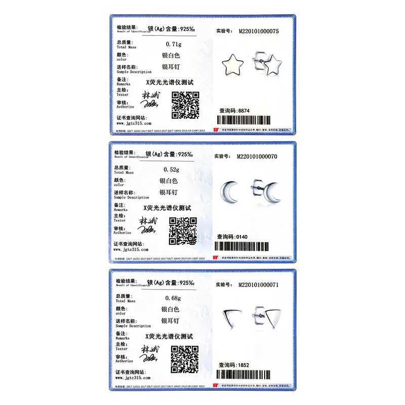 Modian New 6 Style Real 925 Sterling Silver Stars Moon Exquisite Fashion Simple Stud Earrings For Women Triangle Jewelry Brincos J251021