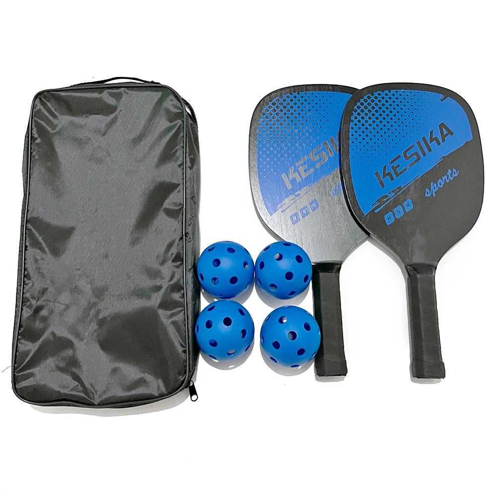 2pcs Pickle Paddles Rackets Set 4 Balls Kits Portable Anti Slip Sports Racquet W251021