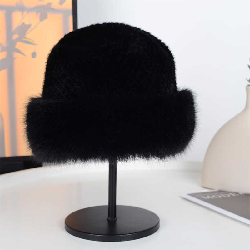 Plush Hat for Women Autumn and Winter Coldproof Bucket Hat Ear Protection Hat Faux Fox Fur Fisherman Hat Fluffy Windproof Trendy Hat H251020