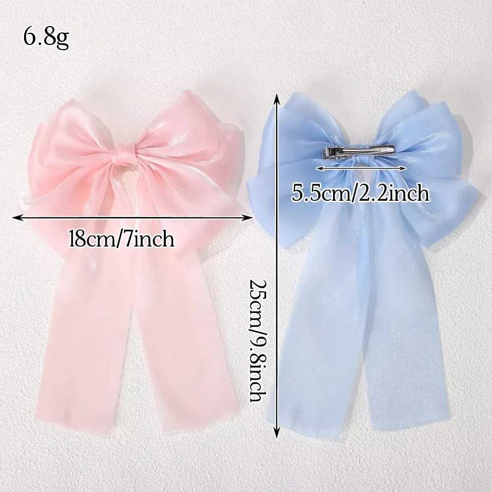 1PCS Girls Blue Pink Big Bow Ribbon Hair Clip Elegant Simple Spring Summer Hair Clip Pins Retro Headband Clips Hair AccessoriesW254021