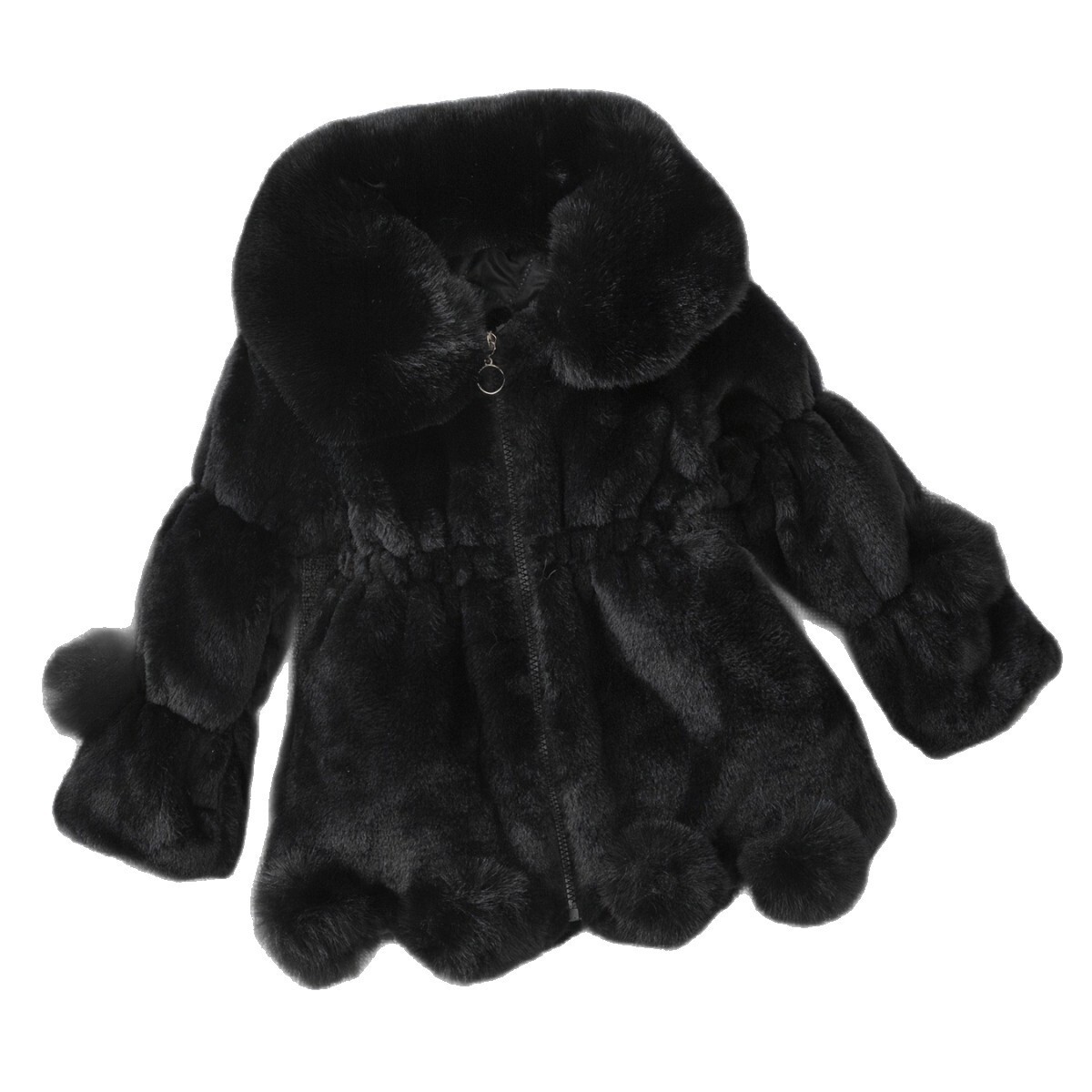Hot selling designer children's clothing girls' jacket new girls' fur coat children's artificial fur ear thick padded jacket