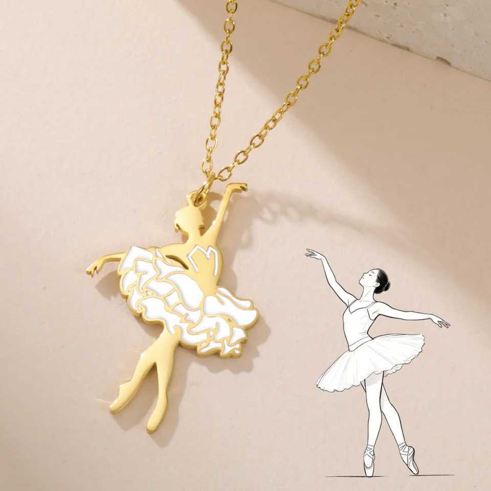 Unift Exquisite Dancing Girl Ballet Pendant Necklaces for Women Stainless Steel Jewelry Dancer Girls Ballerina Best Friend Necklace GiftXJ250717