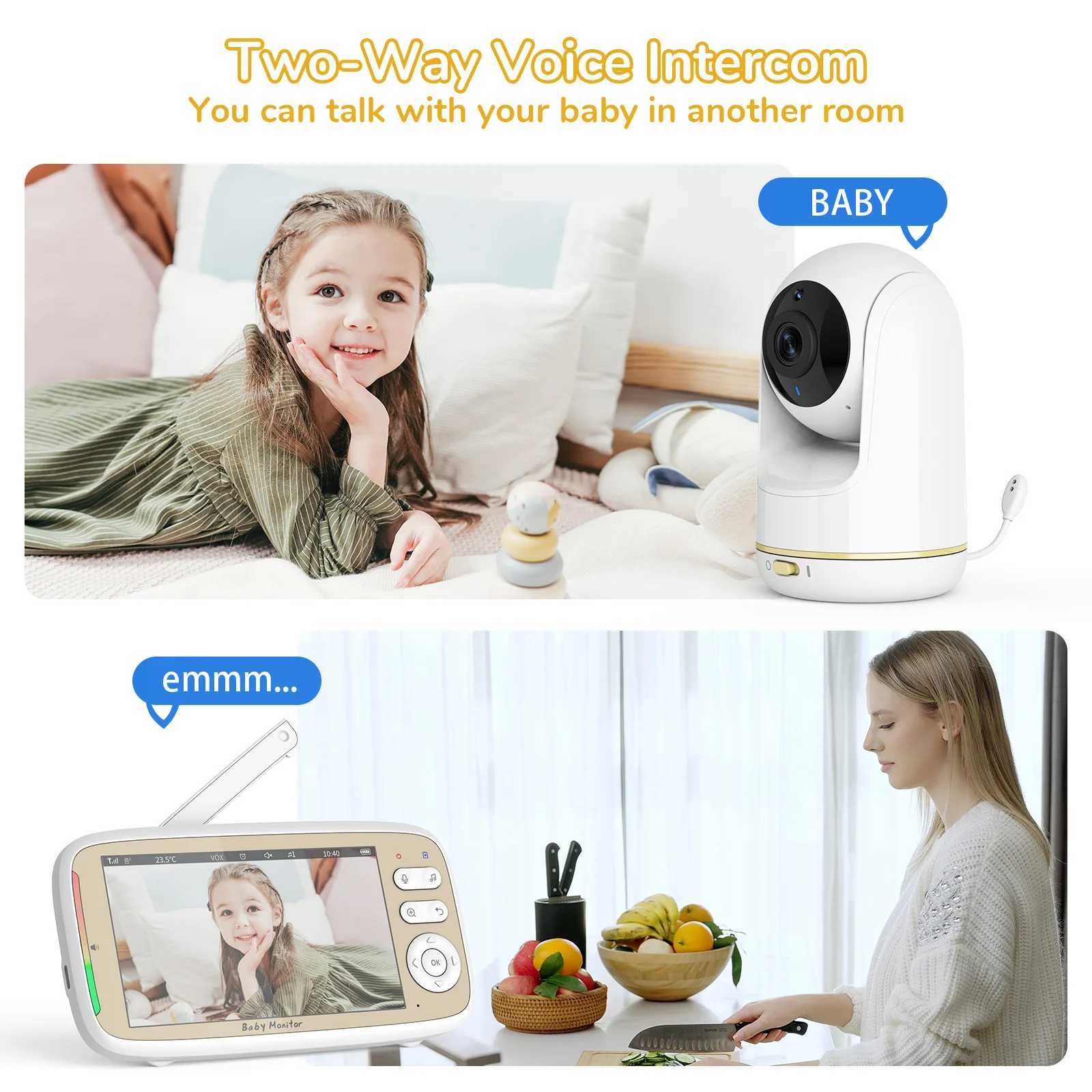 5 Inch Baby Monitor 3x Zoom PTZ Cam APPmonitor Dual Control WIFI Electronic Baby Sitter Two Way Audio Night Vision Baby Phone J251121
