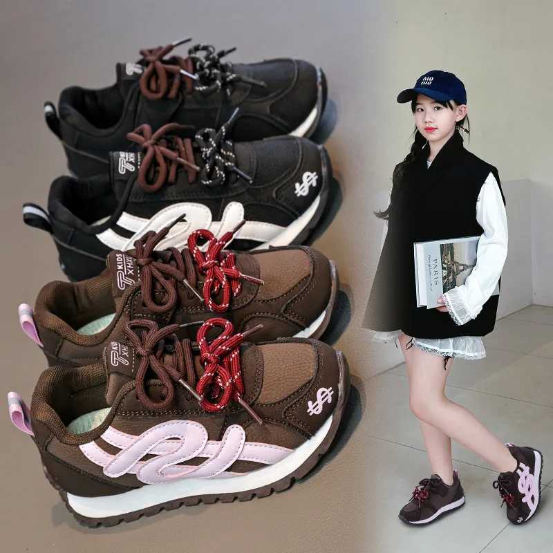 Childrens Sports Shoes 2025 Autumn Winter Fashion New Item Boys Girls Campus Fashion Anti Slip Soft Soled Outdoor Sports Shoes C251021