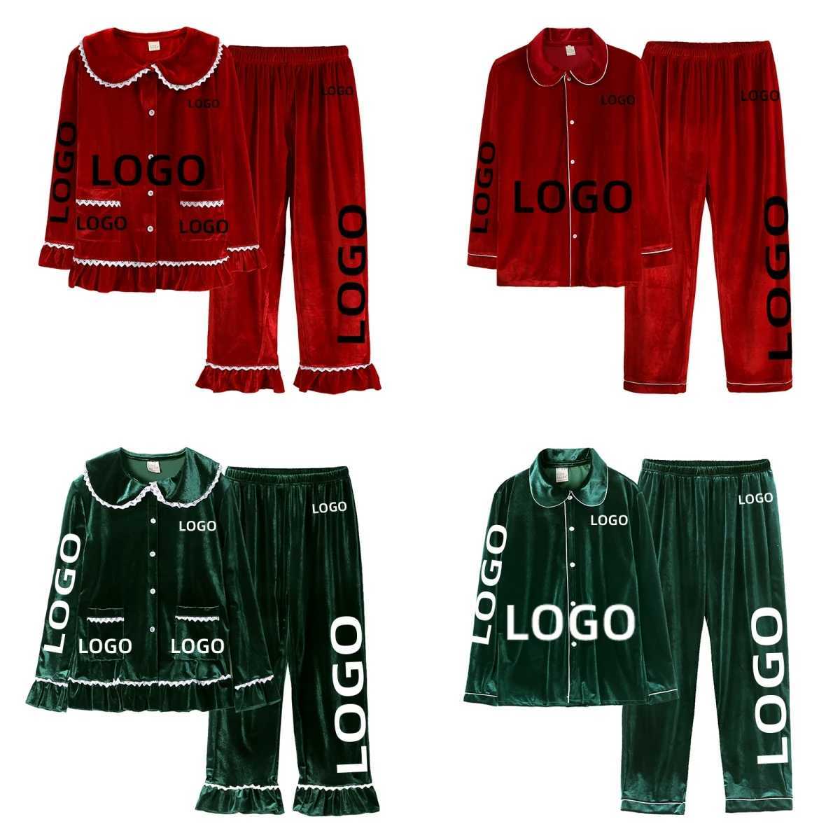 2025 Custom Christmas Pyjamas For Family Red Velvet Warm Kids Sets Boy Girl Clothes Xmas Set Children Costume Casual Homewear L251021G5NQ