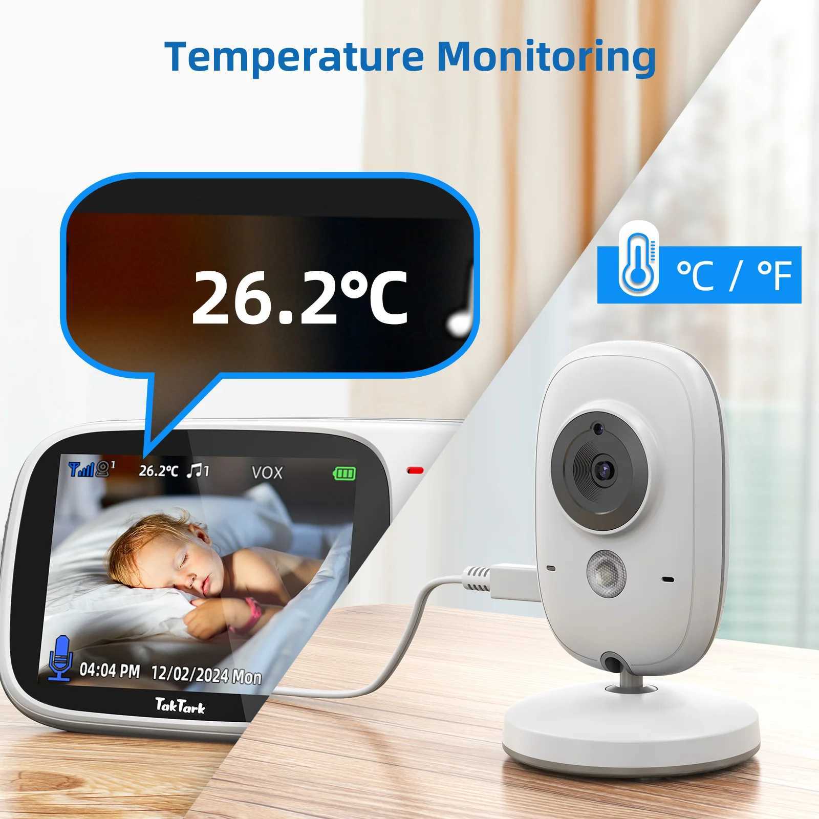 TakTark 32 Inch Wireless Video Baby Monitor With Lullabies Auto Night Vision Two Way Intercom Temperature Monitoring Babysitter J2511211