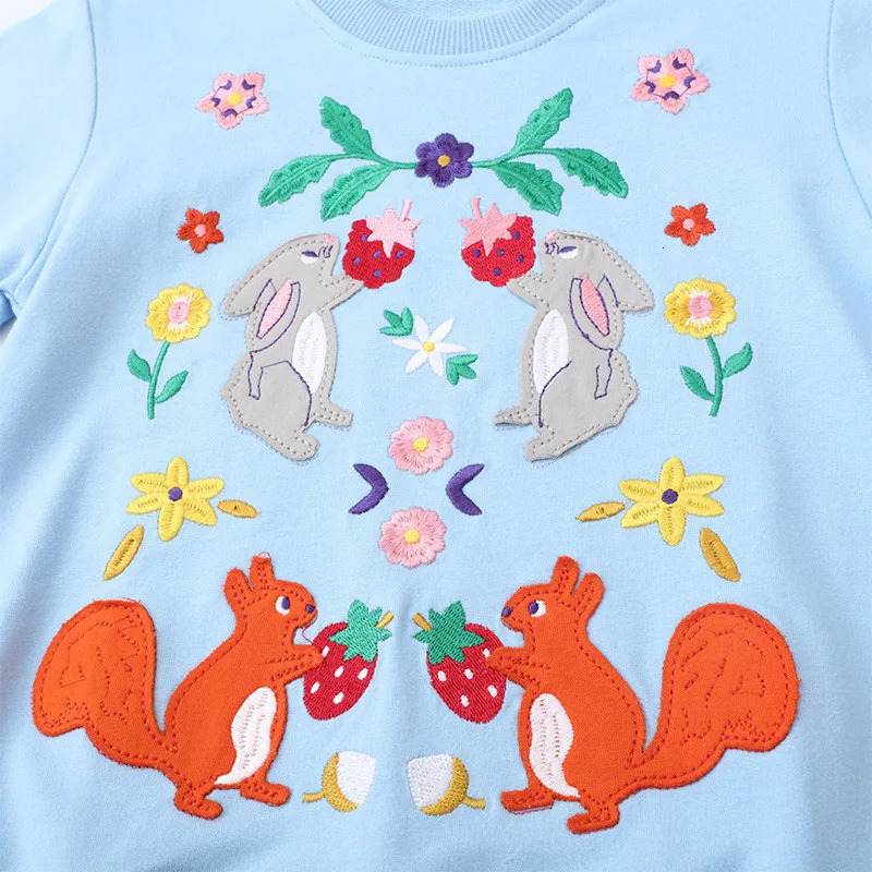 Jumping Meters Arrival Animals Embroidery Autumn Spring Childrens Sweatshirts Long Sleeve Toddler Kids Sport Shirts Costume 251021