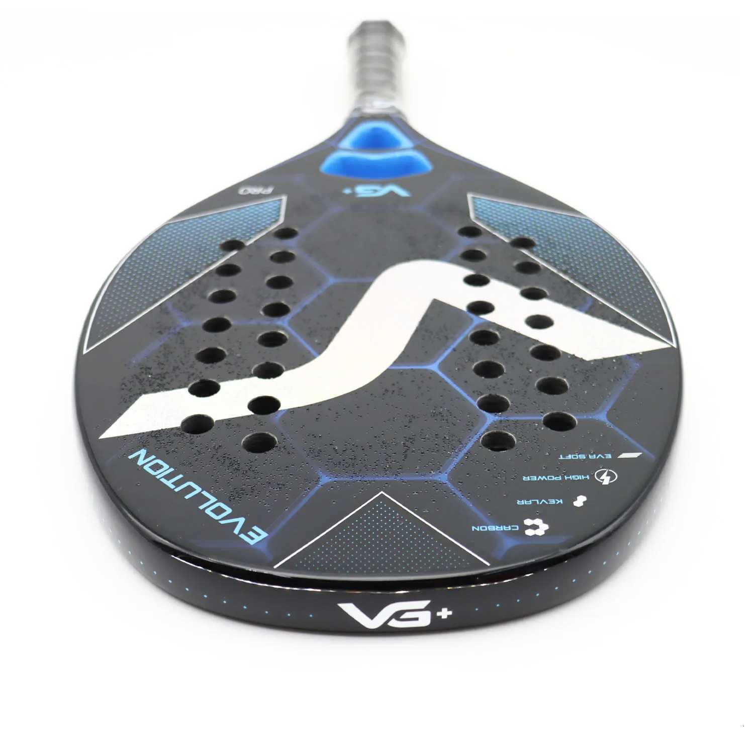Beach Tennis Racket Kevlar2KCarbon with Shiny 3D Surface Nonslip Grip Handle for Beach Sports and Practie with Cover Bag W251021