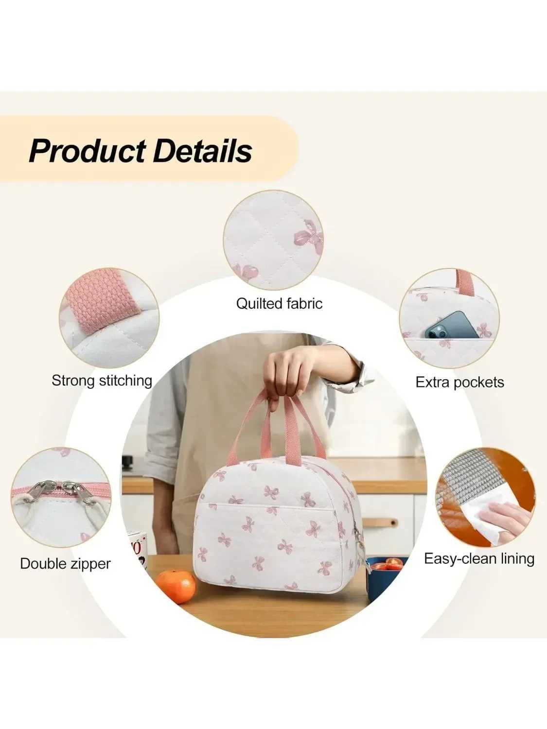 Fashion Bow Print Women Makeup Bag Large Capacity Portable Cosmetic Case For Travel Toiletries Cosmetics Storage BagW251021