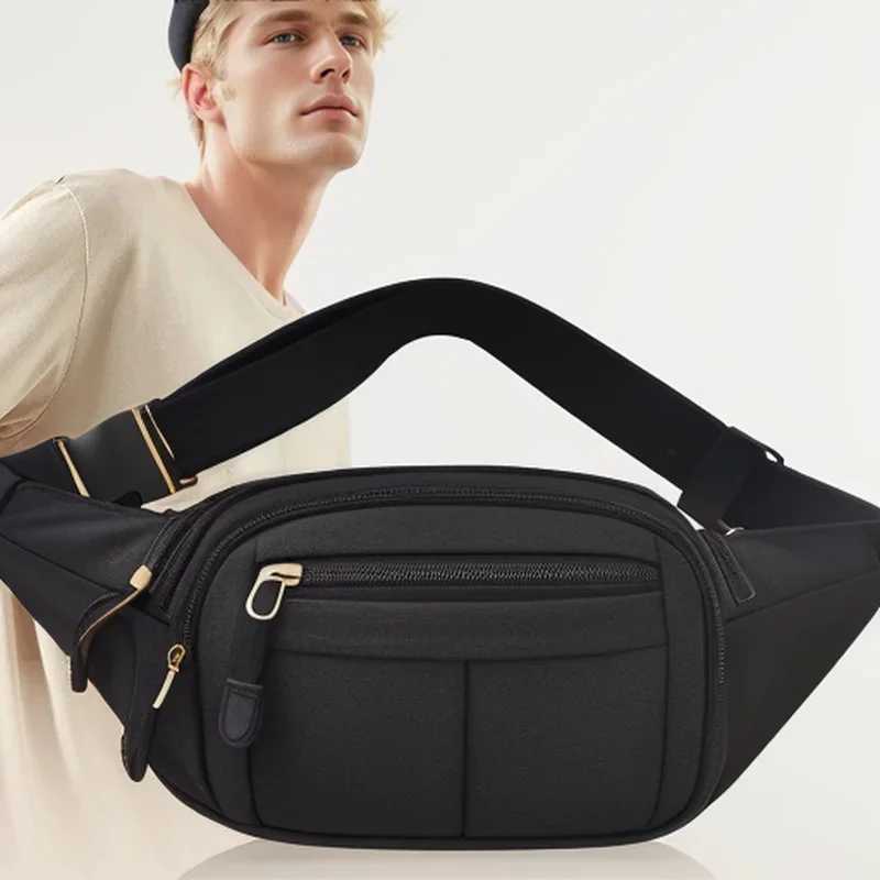 Unisex Solid Color Waist Bags LargeCapacity Shoulder Bag Outdoor Sports Travel Bag Multiple Pockets Coin Phone Key Storage Bag Z251021