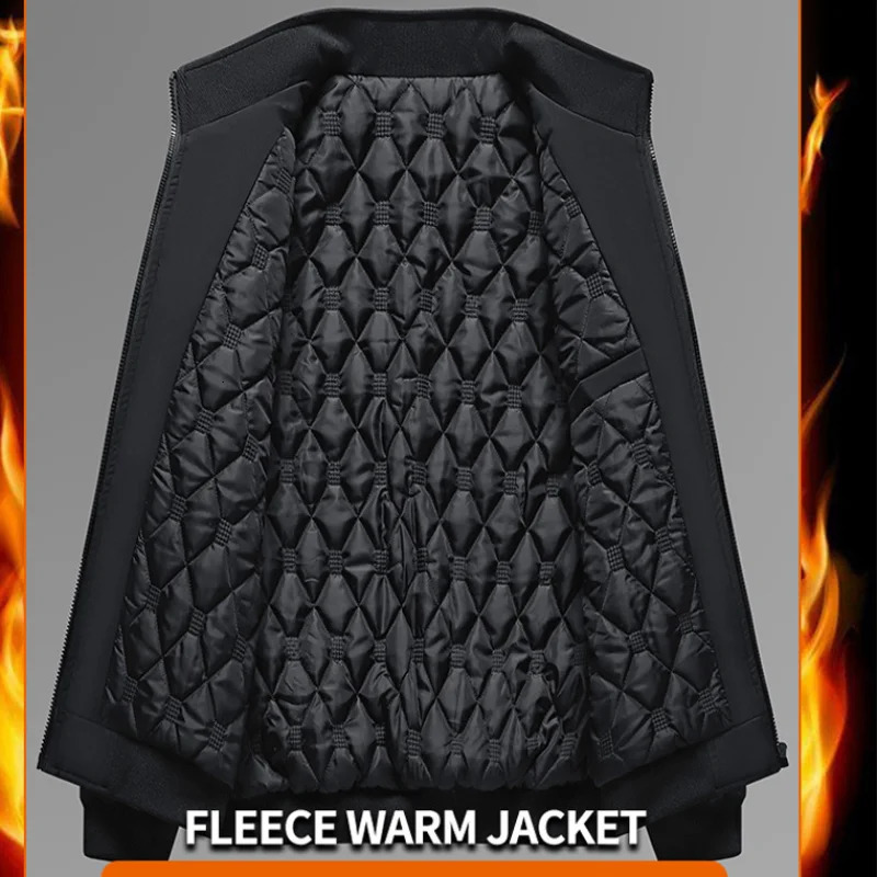 Winter Mens Fleece Warm Jackets Bomber Fashion Parkas Outerwear Coats Men Casual Windbreaker Jacket Classic Solid Thermal Coat 251021