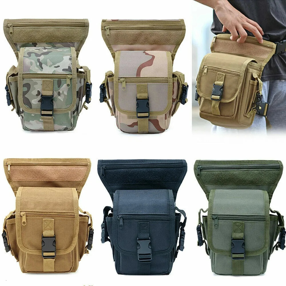 Tactical Military Men Drop Leg Bag Thigh Fanny Pack Utility Waist Belt Pouch Bag Waterproof Outdoor Sports Ride Leg Bag 251021