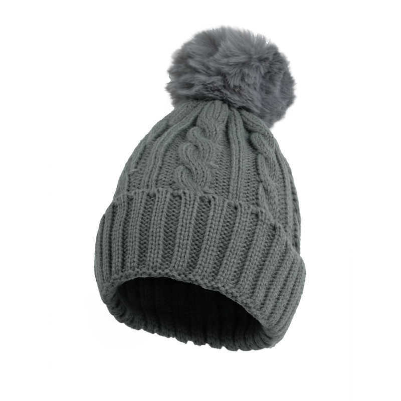 New Solid Color Knitted Hat with Braided Fashionable Winter Warm Adult Hat H251020