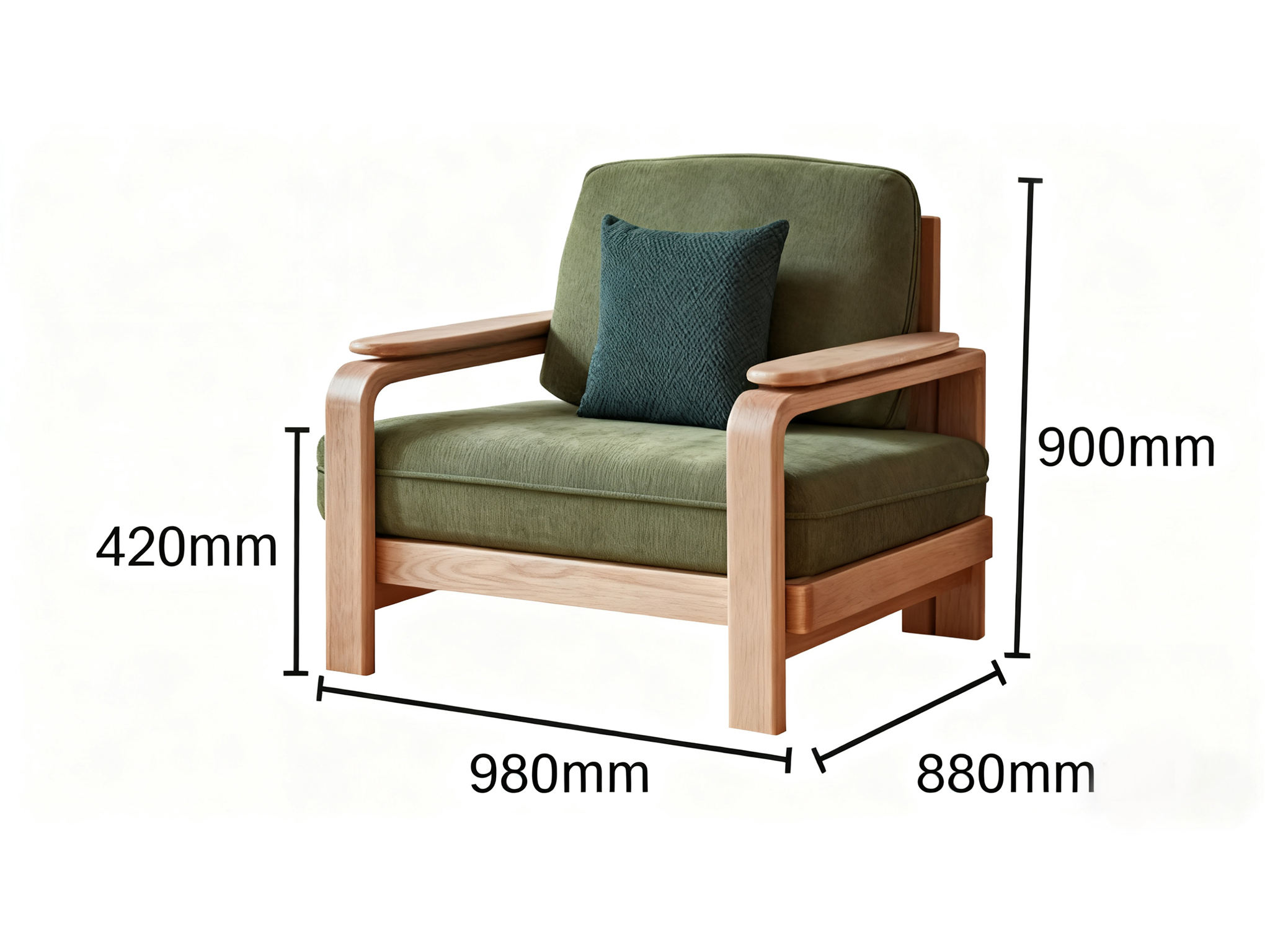 Elegant Furniture: High-Quality Wood-Built Living Room Settee