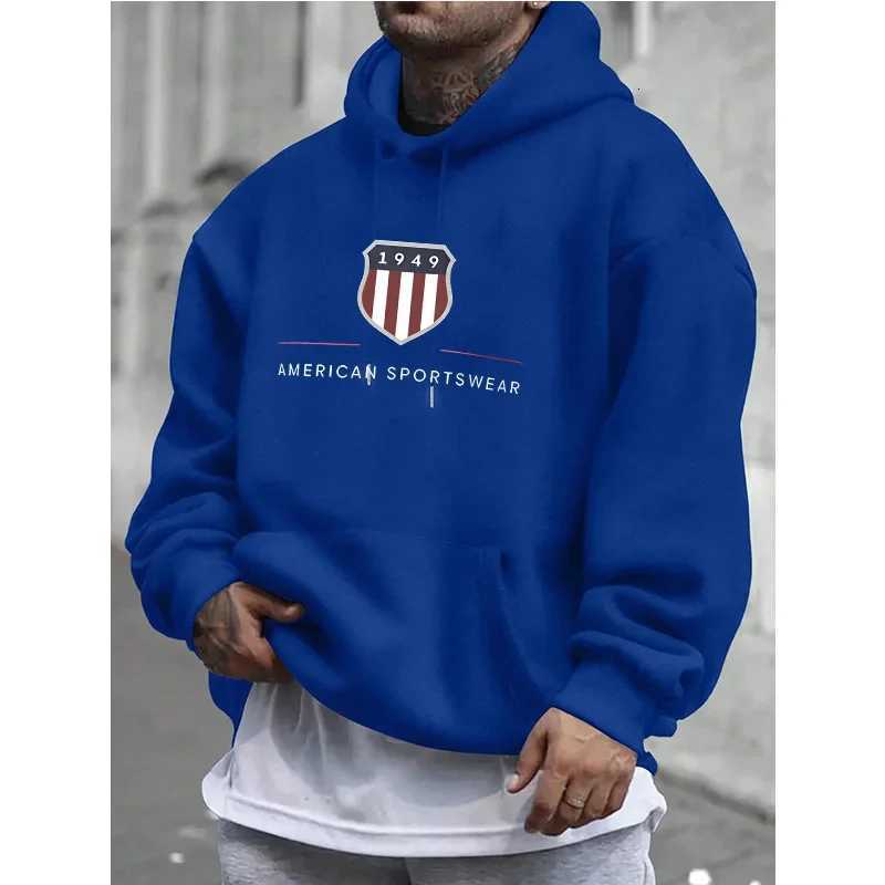2025 Mens Hoodie Warm Mens Sweatshirt Fashion Street Casual Mens Loose Cool 1949 Printed Pullover Hoodie W251021
