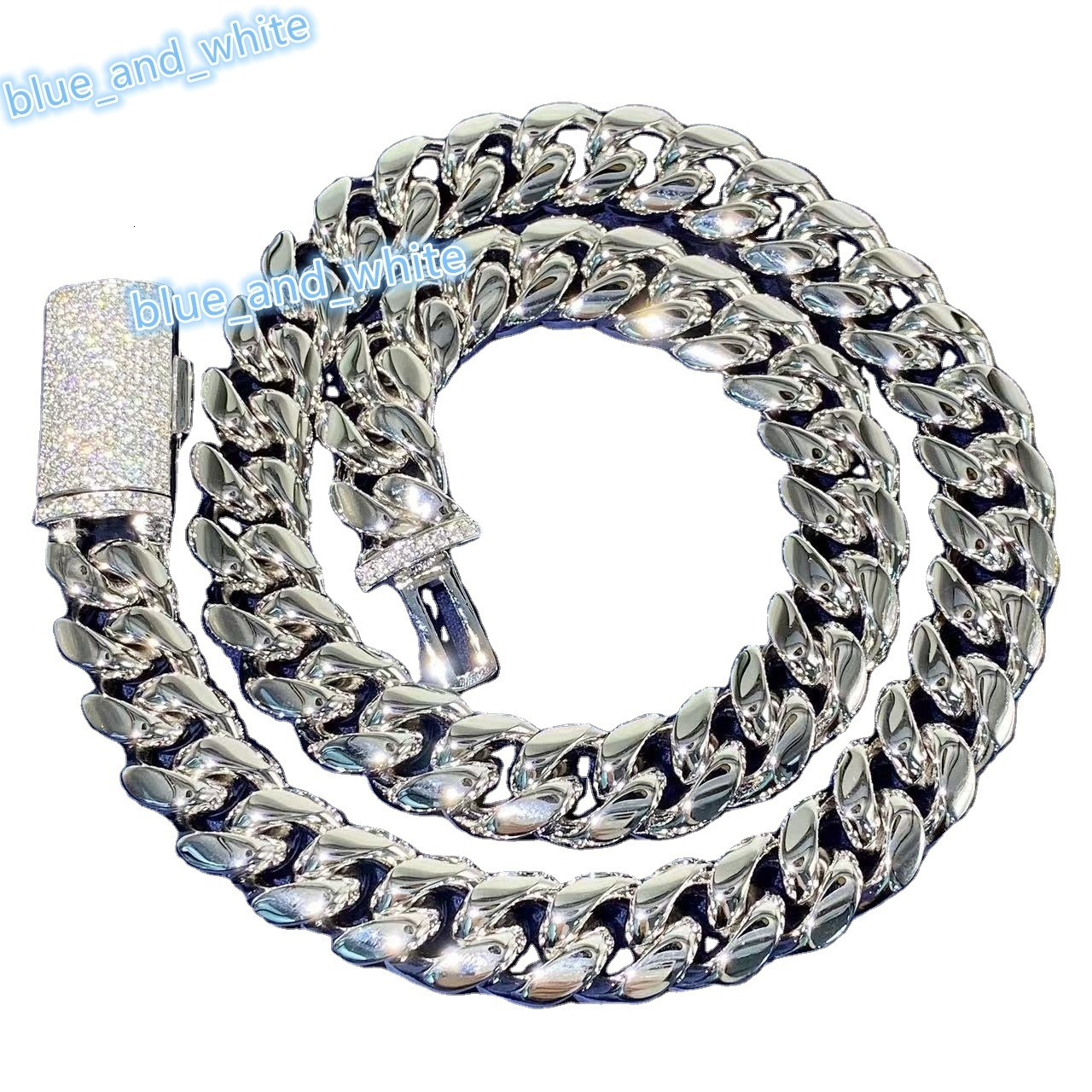 With a V S Moissanite Chain Hip Hop Cuban Necklace Cuban Link Chain Stainless Steel 2024 Shanghai Best Selling 8 M Gold