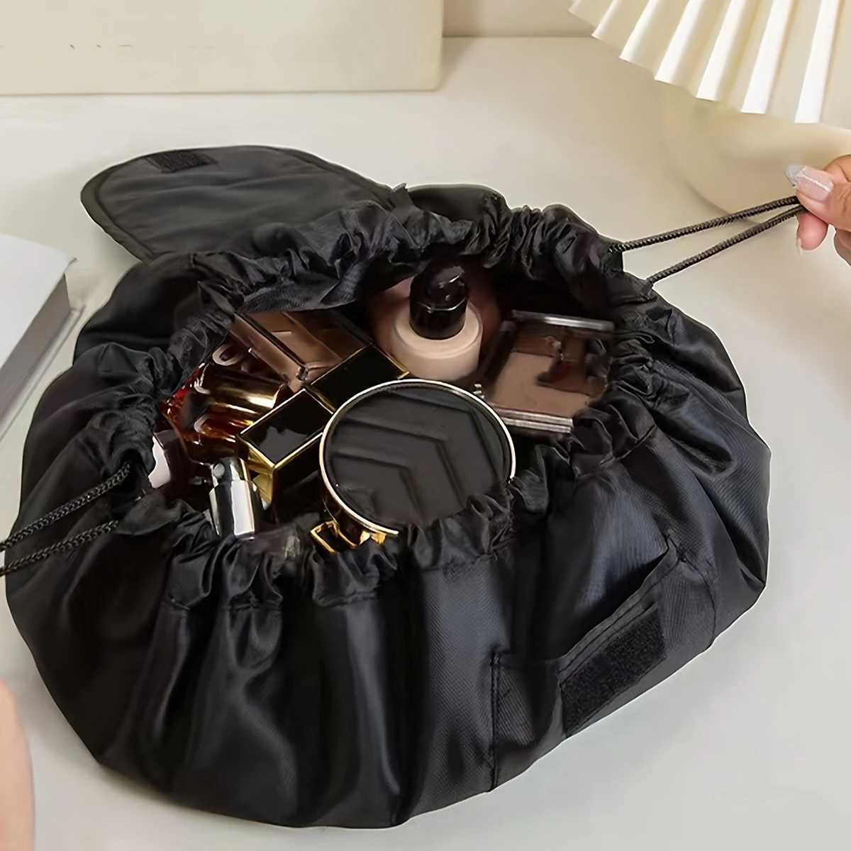 Women Drawstring Cosmetic Bag Travel Storage Makeup Bag Organizer Female Make Up Pouch Portable Waterproof Toiletry Beauty CaseW251021