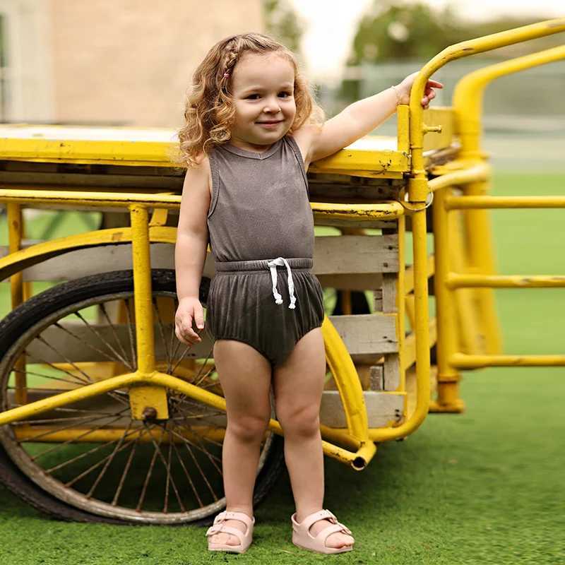 2025 SS ribbed grey melange family matching collection boys girls fashion knitted dress shirt skirt baby set family clothing L251021XD7J