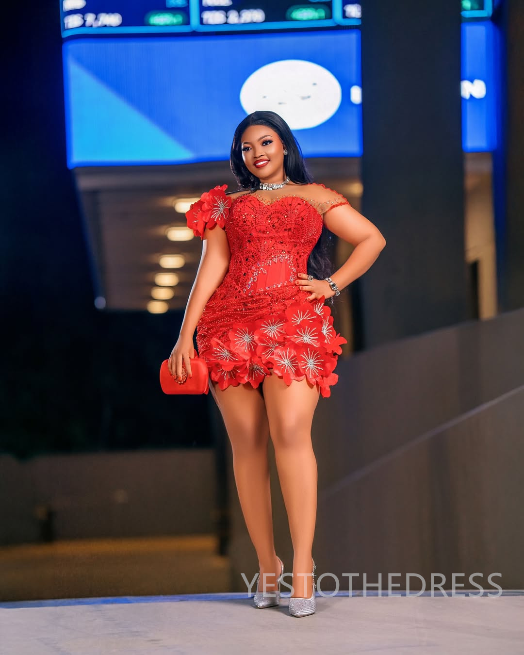 2026 Red Cocktail Dresses For Women Short Mini Dress Sequined Lace Short Sleeves Beaded Lace Homecoming Dresses Flora Gown For Nigeria Black Girls C44