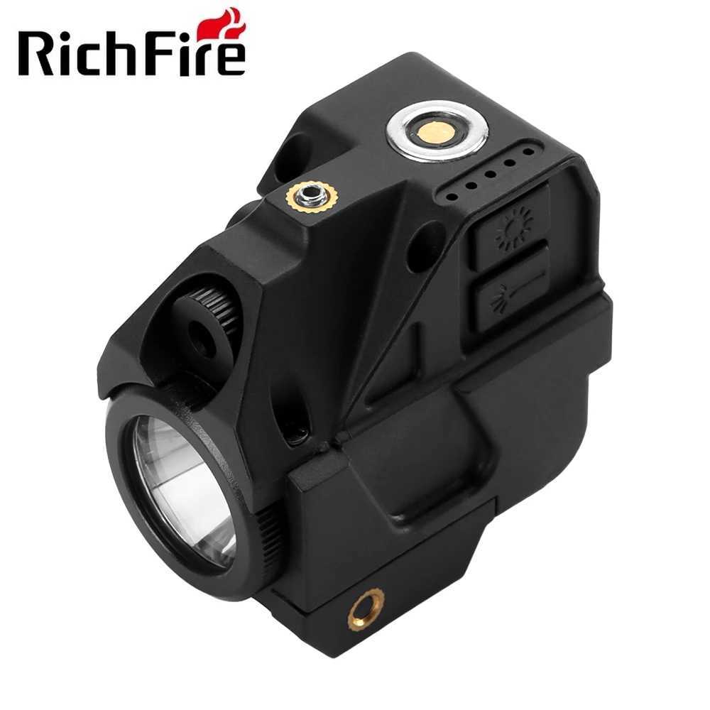 Richfire Police Flashlight 600LM and Laser Combo Sight Pistol Magnetic Charging Torch with Built in Lithium Battery X251021
